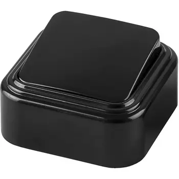 Выключатель одноклавишный (черный) Stekker Брест 32743