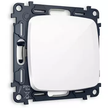 Выключатель одноклавишный проходной (белый глянец) Ambrella Volt QUANT MO101020