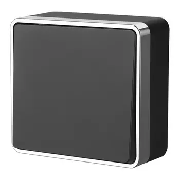 Выключатель одноклавишный проходной Gallant (черный/хром) Werkel W5012035 (a050978)