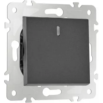 Выключатель одноклавишный проходной с подсветкой Arte Milano am-203 203.33-1.black