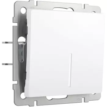 Выключатель одноклавишный проходной с подсветкой (белый матовый) Werkel W1112161 (a062400)