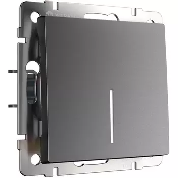 Выключатель одноклавишный проходной с подсветкой (графит матовый) Werkel W1112164 (a063101)