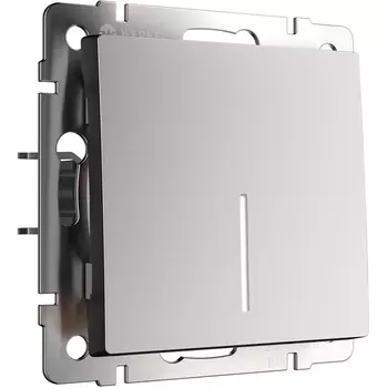 Выключатель одноклавишный проходной с подсветкой (серебряный матовый) Werkel W1112165 (a063615)