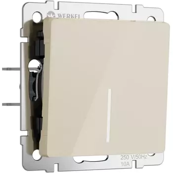 Выключатель одноклавишный с подсветкой (айвори акрил) Werkel W1110143 (a064053)