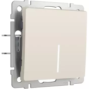 Выключатель одноклавишный с подсветкой (айвори матовый) Werkel W1110162 (a059279)