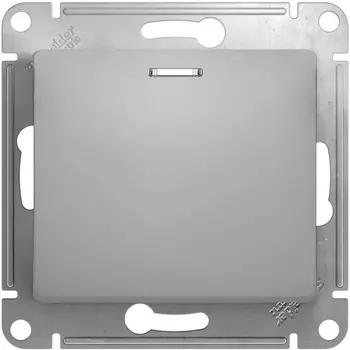 Выключатель одноклавишный с подсветкой (алюминий) Systeme Electric GSL000313
