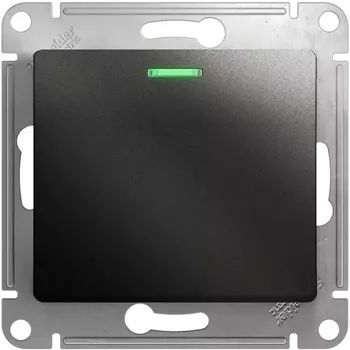 Выключатель одноклавишный с подсветкой (антрацит) Systeme Electric Glossa GSL000763