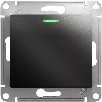 Выключатель одноклавишный с подсветкой (антрацит) Systeme Electric Glossa GSL000713