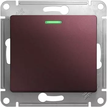 Выключатель одноклавишный с подсветкой (баклажановый) Systeme Electric Glossa GSL001113