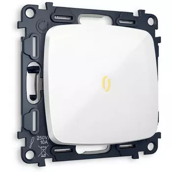 Выключатель одноклавишный с подсветкой (белый глянец) Ambrella Volt QUANT MO102010