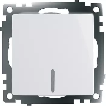 Выключатель одноклавишный с подсветкой (белый) Stekker Катрин 39299