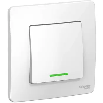 Выключатель одноклавишный с подсветкой (белый) Systeme Electric Blanca BLNVS006111