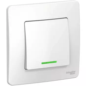 Выключатель одноклавишный с подсветкой (белый) Systeme Electric Blanca BLNVS010611