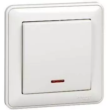 Выключатель одноклавишный с подсветкой (белый) Systeme Electric W59 VS110-153-18