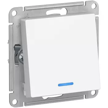 Выключатель одноклавишный с подсветкой (белый) Systeme Electric AtlasDesign ATN000163