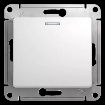 Выключатель одноклавишный с подсветкой (белый) Systeme Electric GSL000163