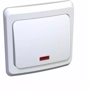 Выключатель одноклавишный с подсветкой (белый) Systeme Electric Этюд KC10-002B