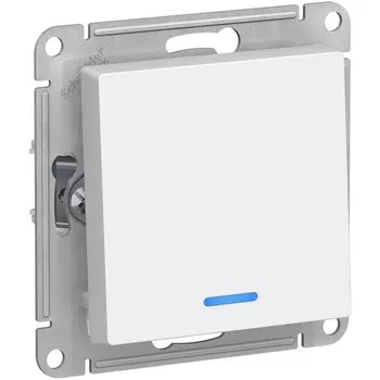 Выключатель одноклавишный с подсветкой (белый) Systeme Electric AtlasDesign ATN000113