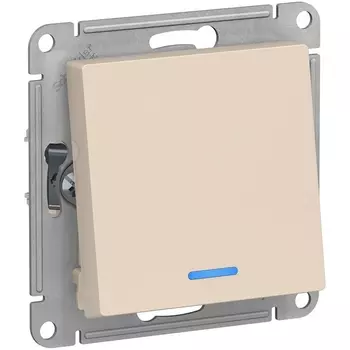 Выключатель одноклавишный с подсветкой (бежевый) Systeme Electric AtlasDesign ATN000263