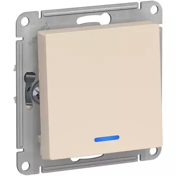 Выключатель одноклавишный с подсветкой (бежевый) Systeme Electric AtlasDesign ATN000213