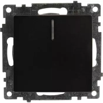 Выключатель одноклавишный с подсветкой (черный) Stekker Катрин 39605