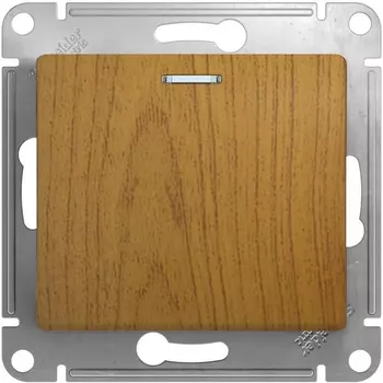 Выключатель одноклавишный с подсветкой (дуб) Systeme Electric Glossa GSL000563