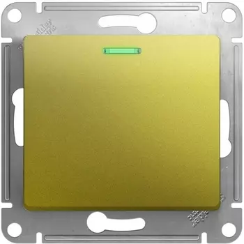 Выключатель одноклавишный с подсветкой (фисташковый) Systeme Electric Glossa GSL001063