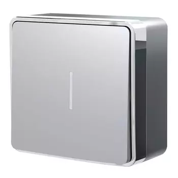 Выключатель одноклавишный с подсветкой Gallant (серебряный) Werkel W5010106 (a052766)
