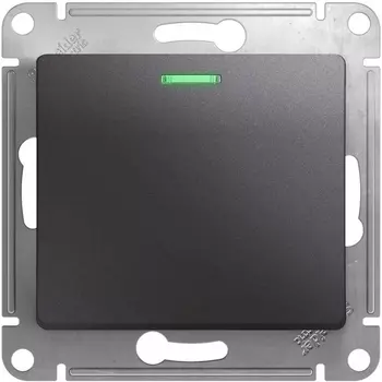 Выключатель одноклавишный с подсветкой (графит) Systeme Electric Glossa GSL001363