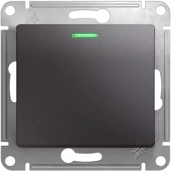 Выключатель одноклавишный с подсветкой (графит) Systeme Electric Glossa GSL001313