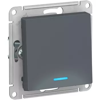 Выключатель одноклавишный с подсветкой (грифель) Systeme Electric AtlasDesign ATN000713