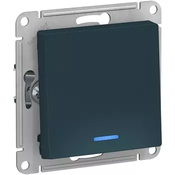Выключатель одноклавишный с подсветкой (изумрудный) Systeme Electric AtlasDesign ATN000813