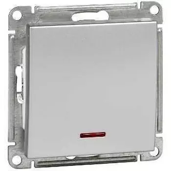 Выключатель одноклавишный с подсветкой (матовый хром) Systeme Electric W59 VS110-153-5-86