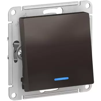 Выключатель одноклавишный с подсветкой (мокко) Systeme Electric AtlasDesign ATN000663