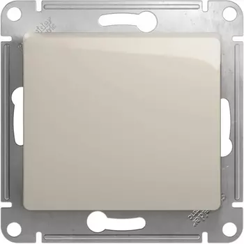 Выключатель одноклавишный с подсветкой (молочный) Systeme Electric Glossa GSL000961