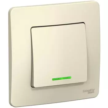 Выключатель одноклавишный с подсветкой (молочный) Systeme Electric Blanca BLNVS006112