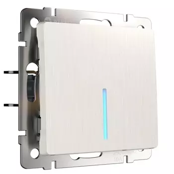 Выключатель одноклавишный с подсветкой (перламутровый рифленый) Werkel W1110113 (a051177)