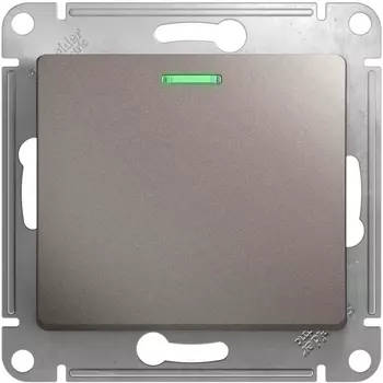 Выключатель одноклавишный с подсветкой (платина) Systeme Electric Glossa GSL001213