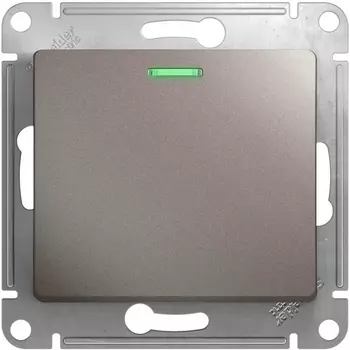 Выключатель одноклавишный с подсветкой (платина) Systeme Electric Glossa GSL001263