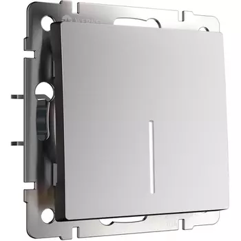 Выключатель одноклавишный с подсветкой (серебряный матовый) Werkel W1110165 (a063607)