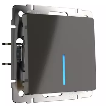 Выключатель одноклавишный с подсветкой (серо-коричневый) W1110107 (a050842) (Werkel)