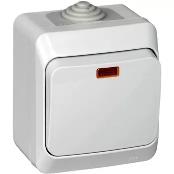 Выключатель одноклавишный с подсветкой (серый) Systeme Electric BA10-045C