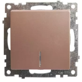 Выключатель одноклавишный с подсветкой (шампань) Stekker Катрин 39591