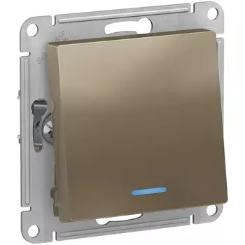 Выключатель одноклавишный с подсветкой (шампань) Systeme Electric AtlasDesign ATN000563