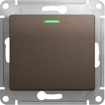 Выключатель одноклавишный с подсветкой (шоколад) Systeme Electric Glossa GSL000813