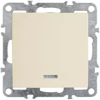Выключатель одноклавишный с подсветкой (слоновая кость) Stekker Эрна 39320