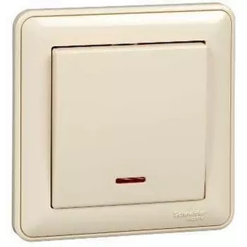 Выключатель одноклавишный с подсветкой (слоновая кость) Systeme Electric W59 VS110-153-28