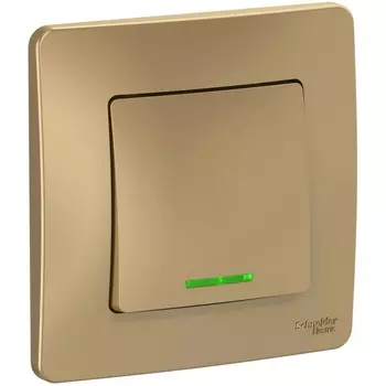 Выключатель одноклавишный с подсветкой (титан) Systeme Electric Blanca BLNVS010614