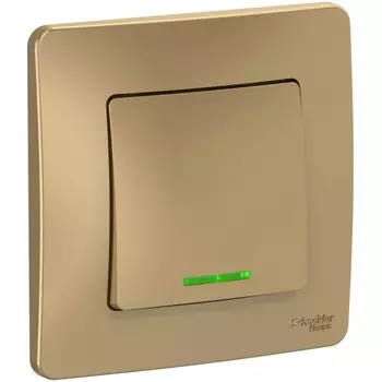 Выключатель одноклавишный с подсветкой (титан) Systeme Electric Blanca BLNVS010114