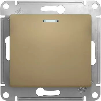 Выключатель одноклавишный с подсветкой (титан) Systeme Electric GSL000463